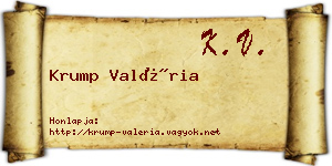 Krump Valéria névjegykártya